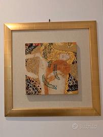 Quadro 50x50 Donna in Oro Klimt, Tela a Rilievo