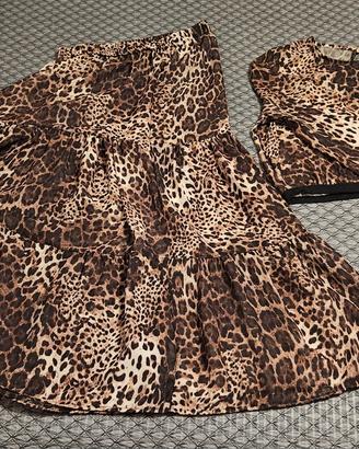 gonna e maglia leopardato chiffon 