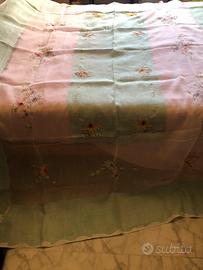 Set 13pz 260x160 Bianca Verde +12 Tov Ricamo Mano