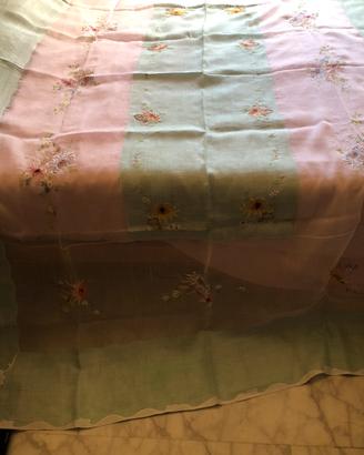 Set 13pz 260x160 Bianca Verde +12 Tov Ricamo Mano