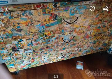  cassettiera con banco di scuola .