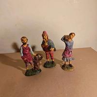 3 statuine per presepe napoletano natale addobbo