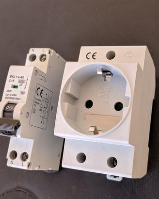 Magnetotermico e shuco DIN ricarica auto elettrica