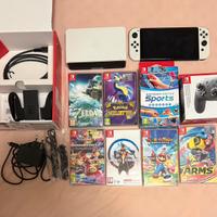 Switch OLED + 7 giochi top + Pro controller Nuova