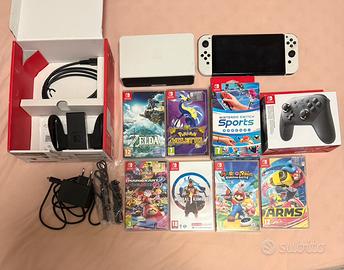 Switch OLED + 7 giochi top + Pro controller Nuova