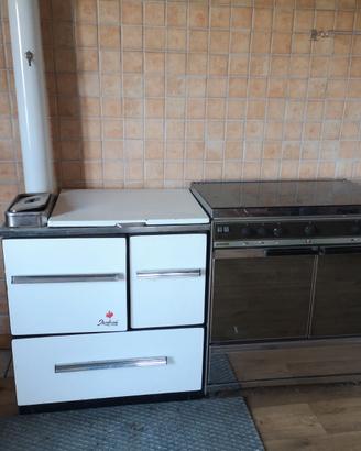Cucina economica a legna e a gas con forno
