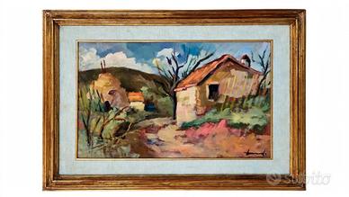 quadro casolare toscano - campagna .firmato 