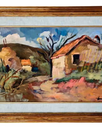 quadro casolare toscano - campagna .firmato 