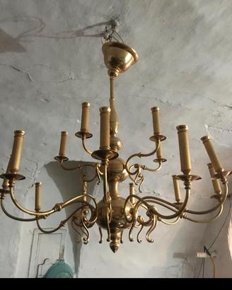 lampadario in ottone 