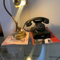 lampada vintage parigina da biblioteca in ottone