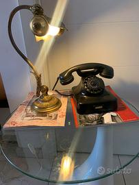 lampada vintage parigina da biblioteca in ottone