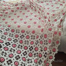 Coperta matrimoniale uncinetto cotone rose irlande