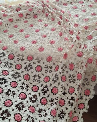 Coperta matrimoniale uncinetto cotone rose irlande