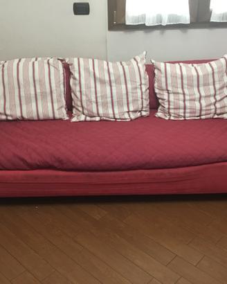 Divano-letto sfoderabile rosso