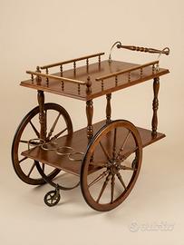 Carrello Bar Portabottiglie Vintage in Legno