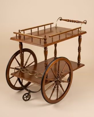 Carrello Bar Portabottiglie Vintage in Legno