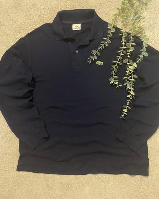 polo lacoste maniche lunghe blu