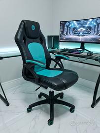 🎮 Poltrona Gaming NACON 🖤💎 Nero e turchese