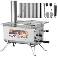 Stufa a Legna da Campeggio DEERFAMY in Acciaio