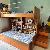 Letto in Essenza Legno a due livelli