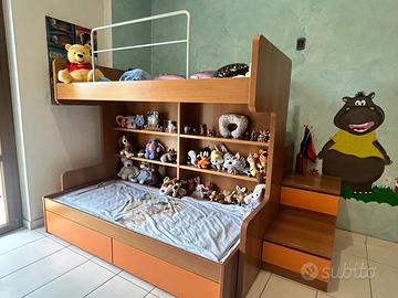 Letto in Essenza Legno a due livelli