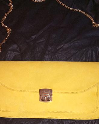 Borsa a tracolla gialla Tata Italia in camoscio