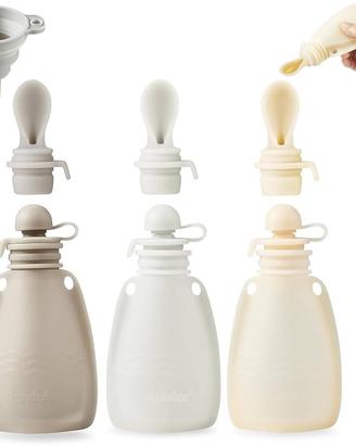 Ser 3 sacchetti in silicone per pappe PandaEar+