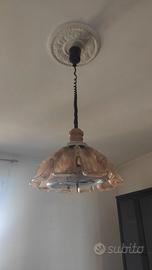 Lampadario in vetro di murano ondulato