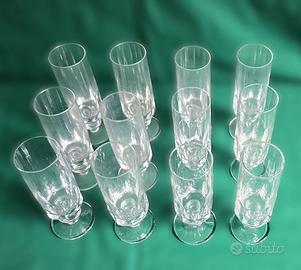 Servizio 12 flute in cristallo, anni 70/80