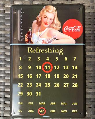 Calendario perpetuo coca cola con termometro