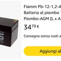 BATTERIA FIAMM , 1,2 Ah 12 V