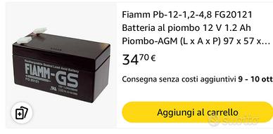 BATTERIA FIAMM , 1,2 Ah 12 V