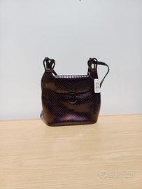 Borsa Donna in Vera Pelle Effetto Pitonato
