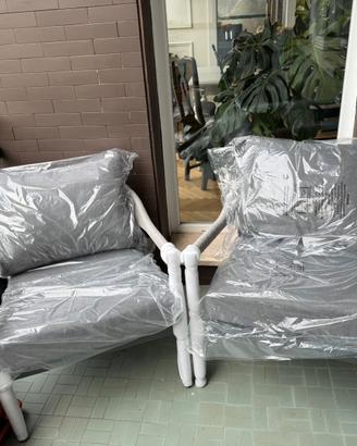 Set da giardino/terrazzo nuovo : 2 poltrone+tavol