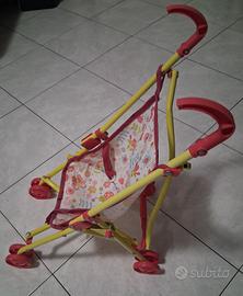 Passeggino giocattolo per bambole – Giallo e rosa