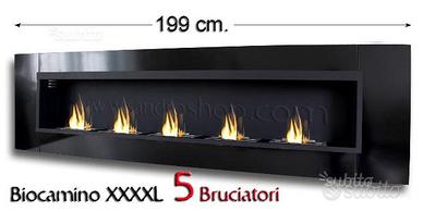 Camino bioetanolo 5 Bruciatori biocaminetto 190 cm