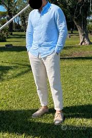 Completo Pantalone con Camicia Uomo in Lino