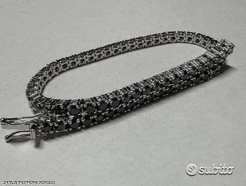 BRACCIALE TENNIS ORO 18kt. CON DIAMANTI NERI 5,22