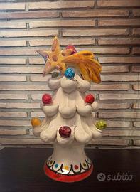 Alberello Natale bianco, ceramica e ceramica H 15
