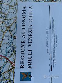 GRANDE CARTA GEOGRAFICA FRIULI VENEZIA GIULIA.