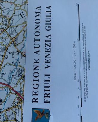 GRANDE CARTA GEOGRAFICA FRIULI VENEZIA GIULIA.