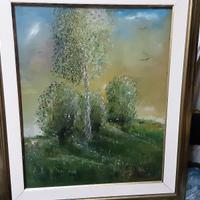 Quadro olio su cartoncino, 40x50/55x65