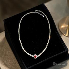 collana tennis in acciaio color argento 