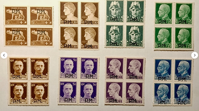 Colonie Italiane– Lotto di 8 quartine “P.M.” MNH**
