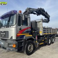 Man FE410 gru Fassi 300 4+3 ribaltabile 6x4
