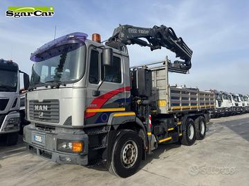 Man FE410 gru Fassi 300 4+3 ribaltabile 6x4
