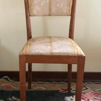4 sedie in legno con imbottita