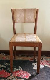 4 sedie in legno con imbottita