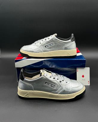Autry sneakers medalist low 35mm Nere e Argento 42
