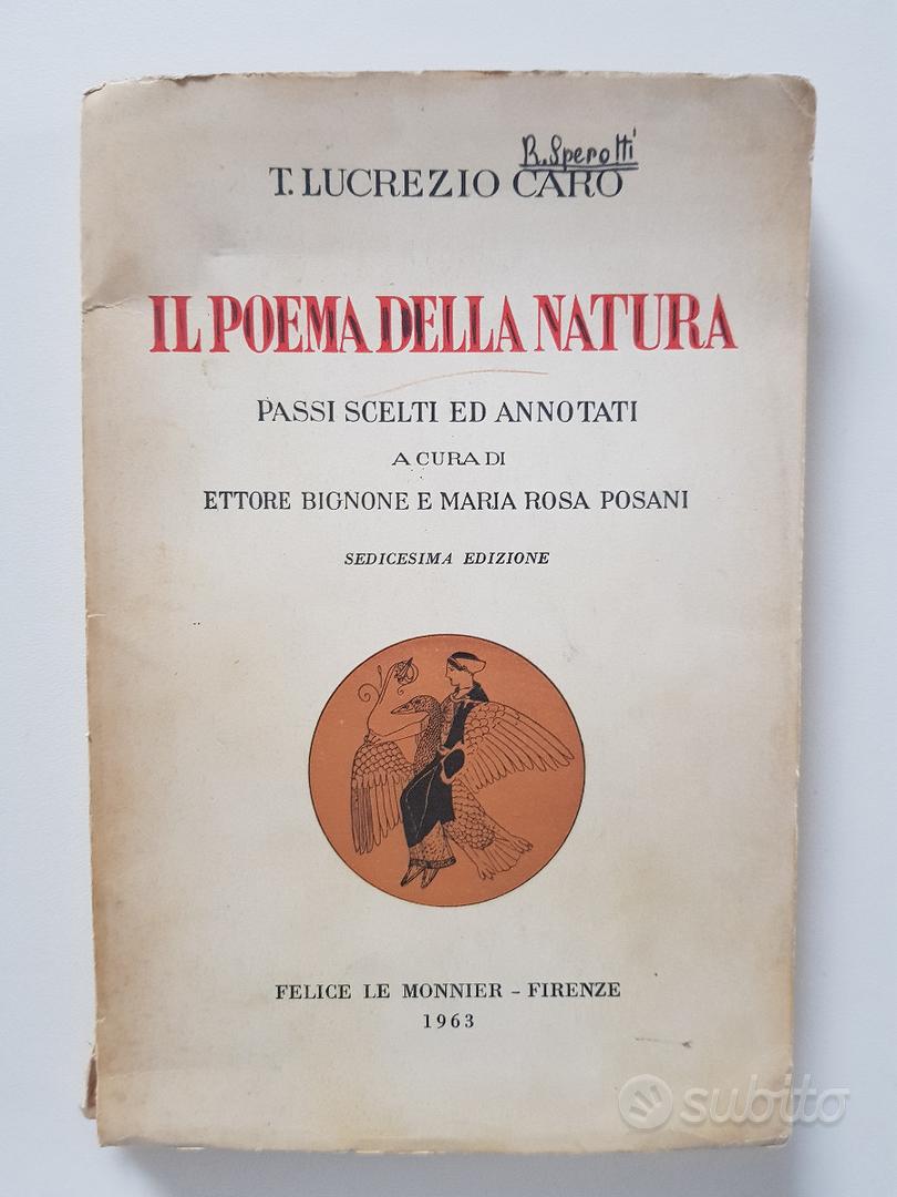 T. Lucrezio Caro, IL POEMA DELLA NATURA, 1963 - Collezionismo In vendita a  Verona